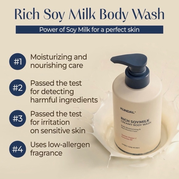 KUNDAL Rich Soymilk Creamy Body Cream 500ml+500ml+100ml Mellow Vanilla Scenting - Picture 3 of 8